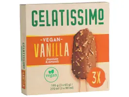 Gelatissimo sladoled vanilija čokolada i badem 3 x 90 ml