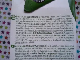 Mlijeko od zobi barista bez dodanog šećera 1 L