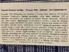 Papads Madras tortilje 10 kom 200 g