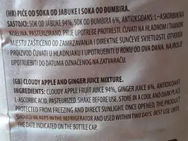 Sok od jabuke i đumbira 0,8 L